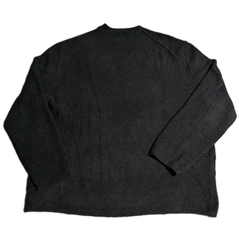 AllSaints Oversized Boucle Crewneck Sweater Mens XXL Black Textured Pullover - Picture 2 of 8
